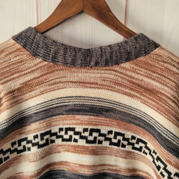 Buckle Lucky Brand Jacquard Boyfriend Open Front Knit Cardigan Sweater, Western - Picture 6 of 10